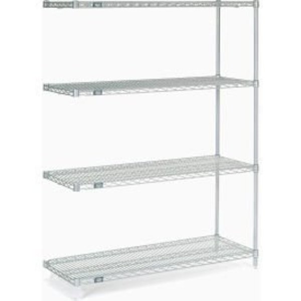 Global Equipment Nexel    Stainless Steel Wire Shelving Add-On 48"W x 18"D x 63"H A18486S